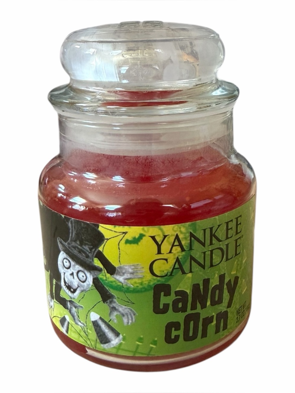 Yankee Candle Candy Corn Skeleton Red Jar Candle Small 3.7oz NEW Hard to find